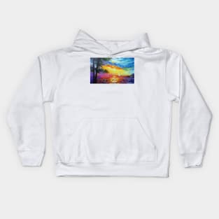 Sailboat at sunset Kids Hoodie